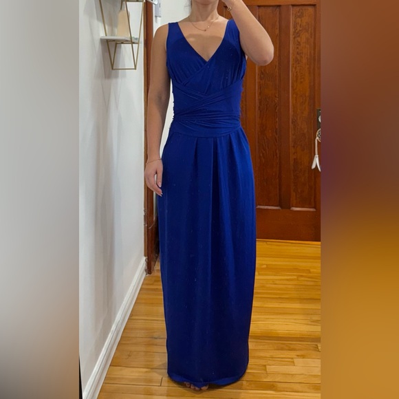 Royal Blue Wrapped Maxi Dress Stretchy Elegant Comfortable XS Slimming effect - Picture 1 of 12